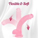 8.3'' Realistic Silicone Dildo with Suction Cup & Curved Shaft, Harness Compatible