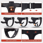 Strap-On Dildo Couple Sex Toys - Strap On 3 Removable Realistic Silicone Dildos Wearable Dildo Adjustable Pants G-Spot Stimulator Strapon Harness For Women, Lesbian & Couples Sex Toys, Black