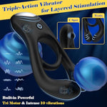 Vibrating Cock Ring Sex Toys For Men, Penis Ring With Rose Clitoral Vibrator Couple Sex Toys Clit & Perineum Stimulate, 10 Vibrations Adult Male Sex Toy Remote Control Vibrators For Couple Pleasure