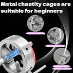 Spiked Chastity Cage with Urethral Plug for Men, Stainless Steel Male Chastity Device & Metal Chastity Cage, Ventilated Cock Cage with Catheter for BDSM Bondage, Sissy Training & Long-Term Wear.