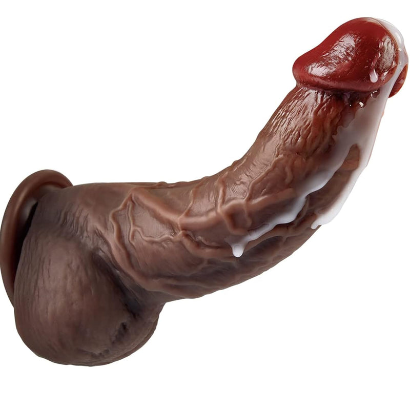 2.36'' Diameter Huge Thick Dildo For G-Spot Stimulation Orgasm, Curved Shaft Big Black Dildos With Powerful Suction Cup, Silicone Realistic Dildo Vagina Anal Sex Toys For Women And Men 7.87''