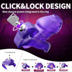 Ht-V5 Male Chastity Cage - Lightweight Resin Male Chastity Cage With Click&Lock Key | Ergonomic Design| Bondage Gear &Adult Sex Toy For Men – Includes 5 Ring Sizes (Purple, Nub)