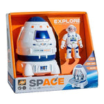 Space Ship Toy, Space Capsule Rocket Toys With Lights And Sound, Astronaut Toys For Outer Space Adventure, Space Toy Playset Gift For Kids 3 4 5 6 7 8