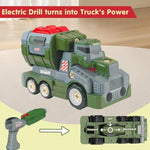 11Inches Large Take Apart Toys Army Trucks For Boys Girls Kids 3-5 6-8 Year Old Military Missile Vehicles Electric Drill Set Assembly Toy Gifts