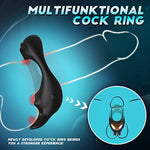 Vibrating Cock Ring With Rabbit Design, Rechargeable Penis Ring Vibrator With 9 Vibration Modes, Erection Pleasure Enhancing Mens Vibrator For Couples Play,Silicone Adult Sex Toys & Games (Black