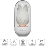 Rose Toy Vibrator For Women, With 10 Vibrating Pleasure For Clitoris & Nipple Stimulation, Tongue Licking Mini Clitoral Vibrator Stimulator, Adult Sex Toys & Games For Women Couples (White Lily)