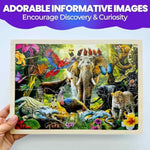 4Set Puzzles For Kids Ages 4-6 - 36 Pcs Wooden Realistic Montessori Puzzles Ages 3-5 - Polar & Tropical Regions, Yellowstone & Australian Animals Learning Games For Boys And Girls 4-8 Year Old