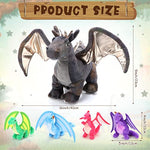 5 Pcs Dragon Plush Toys 16 Inch Dragon Stuffed With 4 Babies Dragons In Mommy Dinosaur Belly, Plush Animal For Kids Boys Girls Birthday Christmas Party Decoration Student Classroom Prizes