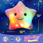 13'' Creative Twinkle Star Glowing Led Night Light Plush Pillows Stuffed Animals Toys Birthday Christmas Holiday Valentines Gifts For Toddlers Girls(Pink)
