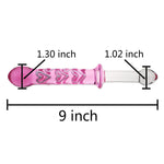 Double-Ended Crystal Dildos Glass Pleasure Wand Anal Plug - Pink Style Series (Style B)