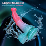 Horse Dildo Long Monster Dildos With Suction Cup, 9.7Inch Pink Silicone Dragon Penis With Big Balls Fantasy Anal Dildo Sex Toys For Couples Strap On