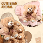 8 Pcs Christmas Bears Bulk 10'' Bear Stuffed Animal Baby Shower Decorations Small Stuffed Plush Toys Gifts For Girls Boys Kids Children School Classroom Party (Bow Tie,Light Brown)