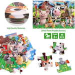 Jumbo Floor Puzzle For Kids,48 Pieces Farm Animals Puzzles For Toddlers 3-5,Large Barn Jigsaw Puzzles,Preschool Educational Animal Toys Gift For Boys & Girls Ages 4-8