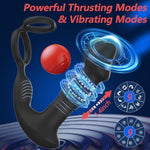 Thrusting Prostate Massager Vibrator Anal Plug Sex Toys,App&Remote Control Male Vibrator With Cock Ring,Vibrating Butt Plug 9 Vibration Modes With Finger Snap Function,Adult Sex Toys&Games For Couples
