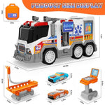 Play Ambulance Toy Vehicle Toddler Truck Toys With Effect Sound, Includes Ct Equipment, Stretcher Trolley, 2Pcs Ejecting Race Cars, Birthday Gifts For 3 4 5 6 7 8 Years Old Boys Girls