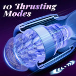 Male Masturbator - 10 Thrusting & Licking Stroker with Tongue, Blue