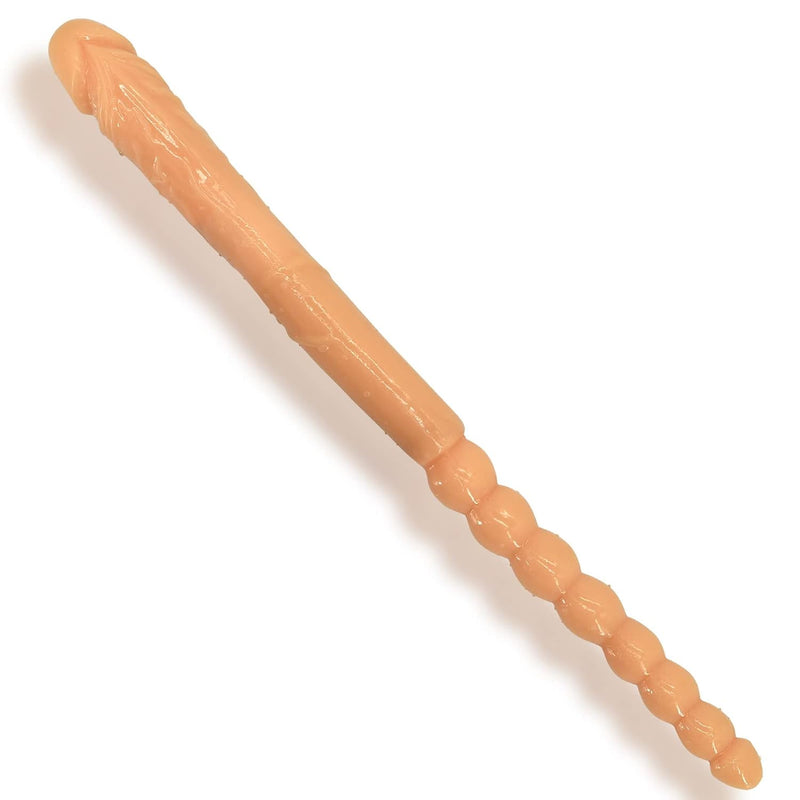 Double Ended Dildo 18.89 Inch Dong Anal Beads With Veins And Glans For Anal Vagina Stimulation Double Side Penis Cock Massager Sex Toy For Lesbian Men Women Flesh
