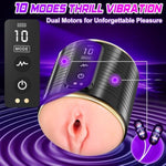 Vibrating Male Masturbator Sex Toys - Open Ended App Control Male Vibrator Stroker With 10 Vibrations, 3D Lifelike Vagina Anus Pocket Pussy Penis Massager, Blowjob Toy Adult Sex Toys For Men