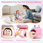 Interactive Plush Mushroom House Playset With 6 Stuffed Animal Toys – Soft Sensory Toy For Babies & Toddlers, Montessori Learning Plush With Crinkle Sounds – Portable Gift For Boys & Girls