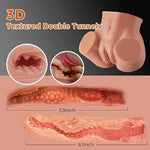 4.5Lb Brown Sex Doll Pussy Ass Male Masturbator With Vagina&Anal Double Tunnel, Sex Toys For Men Realistic 3D Textured Stroker, Lifelike Butt Adult Toys For Masturbation