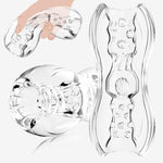 Manual Male Masturbator Sex Toy For Men,Squeezable Transparent Pocket Pussy Sleeve Stroker For Penis Stimulation Open Ended Handjob Glans Training Penis Trainer Blowjob Adult Toy For Men Masturbation