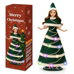 11.5-Inch Christmas Doll – Led Light-Up Dress With 3 Lighting Modes (Slow Flash, Fast Flash, Steady On),Display Stand, For Girls Ages 3–12 (Christmas Doll)