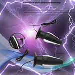 Thrusting Butt Plug Electric Trainer Kit Anal Vaginal Toys Wide Base Numb Electric Shocks Prostate Massager For Male And Women Adult Sex Toys (M)