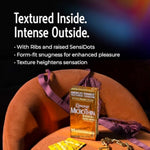 Kimono MicroThin Ribbed with Sensi-Dots Pack of 12 - Textured Lubricated Condoms, Snug Form-Fit, Natural Latex, Vegan-Friendly, No Latex Odor - Enhanced Sensitivity