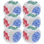 Chinese Traditional Fish Crab Prawn Game Dice, 6Pcs Adult Dice Game Chinese New Year Traditional Game, Fish Prawn Shrimp Crab Chicken Coins Calabash Paper Game Dice