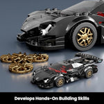 Super Sports Car Building Set With Display Case, 355 Piece Race Car Model Construction Toy For Kids Ages 8+ And Adults, Collectible Vehicle Building Blocks Kit