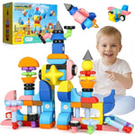 Foam Magnetic Blocks For Toddlers, 100Pcs,Big Building Block For Kids 2 3 4 5 Years Old, Soft Eva Blocks Toys Gifts For Boys Girls