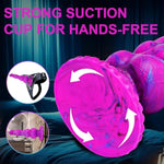 8.9 Inch Monster Double Knot Fantasy Silicone G-Spot Dildo Wide Suction Cup, Large Animal Horse Wolf Dildo Long Anal Plug, Giant Dragon Penis Purple Xl Dog Knot Dildo Thick Sex Toy For Gays Lesbians
