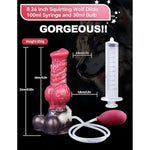 8.26Inch Squirting Dildo Realistic Big Wolf Dildos With Knot, Thick Pink Silicone Suction Cup Big Monster Penis Anal Plug Toys For Women Men Couples (S-Squirting)