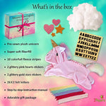 Make Your Own Unicorn Pillow Kit Arts And Crafts For Girls (No Sew), Diy Unicorn Craft Girl Ages 3 4 5 6 7 8 9 10 Years Old, Gifts For Kids, Birthday Present, Best Christmas Toy, Kids Project.