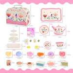 Tea Party Set For Little Girls,39 Pcs Flower Tea Set Toys With Dessert,Cake Stand,Teapot,Cups,Plates,Storage Case,Pretend Play Kitchen,Birthday Princess Gift Set For 3 4 5 6 7 8 Year Old Girls