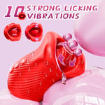 Vibrator Adult Sex Toys For Women - 4 In 1 Tongue Licking Vibrator Toys With 8 Licking Clitoral & 10 Vibration Mode, Sucking Anal Clit Nipple Sexual Pleasure Tools For Female Couples Sex Toys