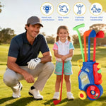 Junior Golf Club Set For Toddlers Ages 3-6 - Includes 8 Balls, 4 Clubs, Putting Mat & Cart | Indoor/Outdoor Sports Toys | Gift For Boys & Girls (Blue) (Blue)