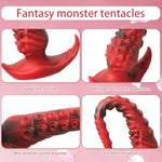 Sex Toy Anal Tentacle Dildo Extra Long Butt Plugs T-Sail And Massage Pellets For Adult Men And Women Anal Plugs Wearable Monster Prostate Stimulator (Green,S)