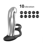 10 Mode Metal and Silicone Anal Vibrator with USB Recharge for Men and Women