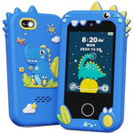 Kids Smart Phone Toys, Birthday Gifts Idea Dinosaur Toys For 3 4 5 6 7 8 Year Old Boys, Touchscreen Hd Digital Dual Video Camera, Preschool Learning Toy For Kids 3-5 Travel Trip Activity (Blue)