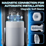 Automatic Male Masturbator, Sex Toys For Men, Adult Toys Penis Pump With 10 Thrusting & 10 Vibration & 15 Thrusting Speeds, Blowjob Toy With Magnetic 3D Sleeves & Lcd Display (Gray)