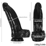 2.67'' Diameter Black Realistic Huge Dildo With Small Glans, 10.63'' Big Thick Dildos With Strong Suction Cup For Hands-Free Play Anal G-Spot Penis Sex Toys For Adult Women Men