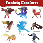 Liberty Imports 12 Pack: Medieval Knights & Fantasy Dragons Figurines Set - Mythical Creatures with Knights, Dragons, Wyvern, Griffin, and More - Mini Toy Figures for Kids