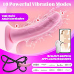 Strap On Dildo Harness Sex Toy, Vibrating Anal Dildo With 10 Vibrations For G Spot Anal Stimulation With Remote & App Control, Fully Adjustable Harness, Adult Toys Sex Toys For Women Lesbians Couples