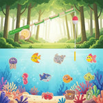 Montessori Toddler Fishing Game - Kids Wooden Magnetic Fishing Toys For 3 Years Old Girls Boys, Fine Motor Skills For Toddler