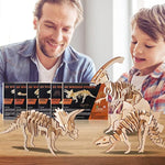 3D Wooden Puzzle Simulation Animal Dinosaur Assembly Diy Model Toy For Kids And Adults,Set Of 6