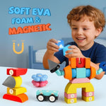Foam Magnetic Blocks For Toddlers, 100Pcs,Big Building Block For Kids 2 3 4 5 Years Old, Soft Eva Blocks Toys Gifts For Boys Girls