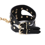 Handcuffs For Bondage Sex Games, Bdsm Adult Pu Leather Fetish Gold Rivet Decorative Wrist Cuffs Sex Toys Sm Slave Beginner Adult Sex Restraints Toy