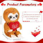 12 Inch Valentine‘S Day Love You Plush Stuffed Sloth With Red Heart Cute Animals For Girlfriend Red Stuffed Sloth Plush Toys For Valentines, Anniversary, Romantic Date