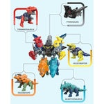 5-In-1 Dinosaur Transformer Toys For Kids - Build & Combine Dino Robot Set With Storage Head, Stem Construction Toy, Birthday For Boys Ages 3 4 5 6 7 8